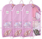 Zilink 40" Dance Garment Bags for Dancers Clear Garment Bags for Dance Costume with 5 Clear Zipper Pockets Stable Buckles and Carry Handles for Dance Competition Closet Storage, Set of 3