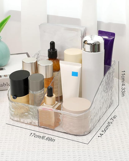 Luxury Simplified Makeup Storage Box, Transparent Tabletop Dressing Table, Large Capacity Multi Compartment Organizer for Cosmetics, for Women's Needs