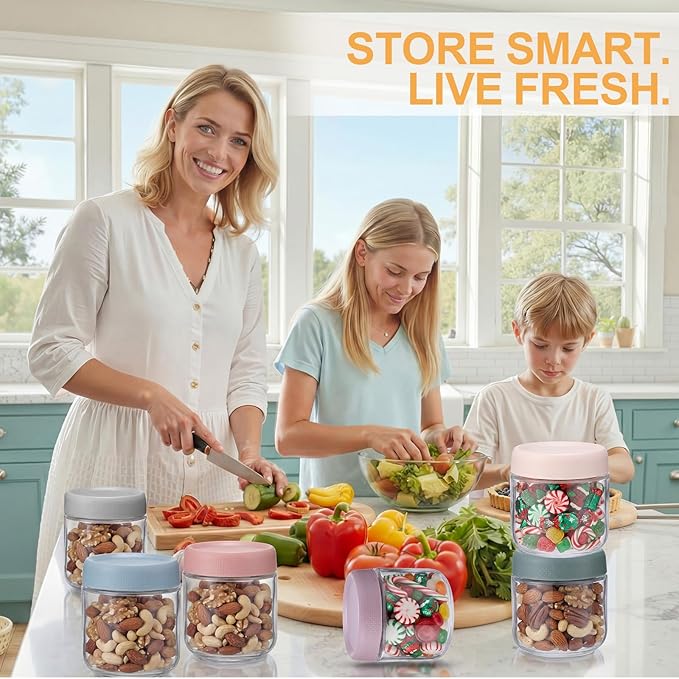 12 Pack 12oz Overnight Oats Containers with Lids, Wide Mouth Jars, Glass Food Storage Containers with Airtight Lids, CRYSTAL Storage Canister for Snacks Yogurt Cereal Fruit Salad Spice Sugar