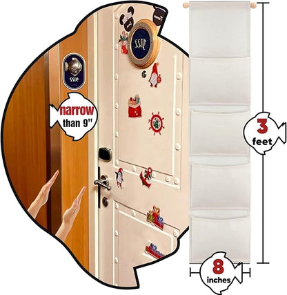 RUNROLE 8 Inch Narrow Fish Extender to Right Fit the Cabin Door - 1, 2, 3, 4, 5 Pocket, Blank White for Easy Customization, 2026 &2027 FE for Gift Exchanges and Pixie Dust