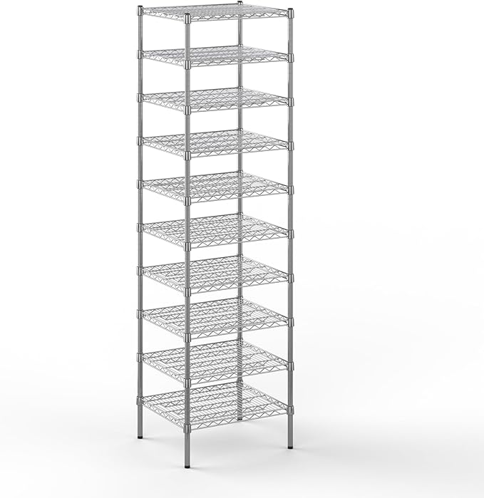 21" Deep x 24" Wide x 86" Height Wire Shelving Kit | 10-Tier | NSF Commercial Storage Rack Unit