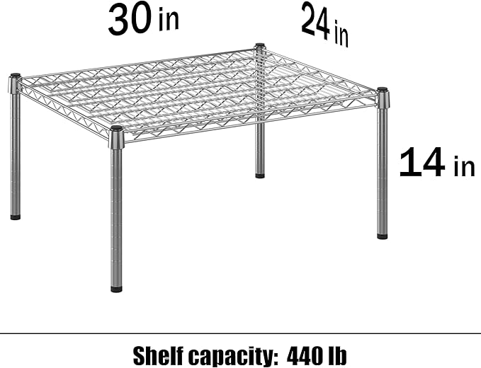 24" Deep x 30" Wide x 14" Height Wire Shelving Kit | 1-Tier | NSF Commercial Storage Rack Unit