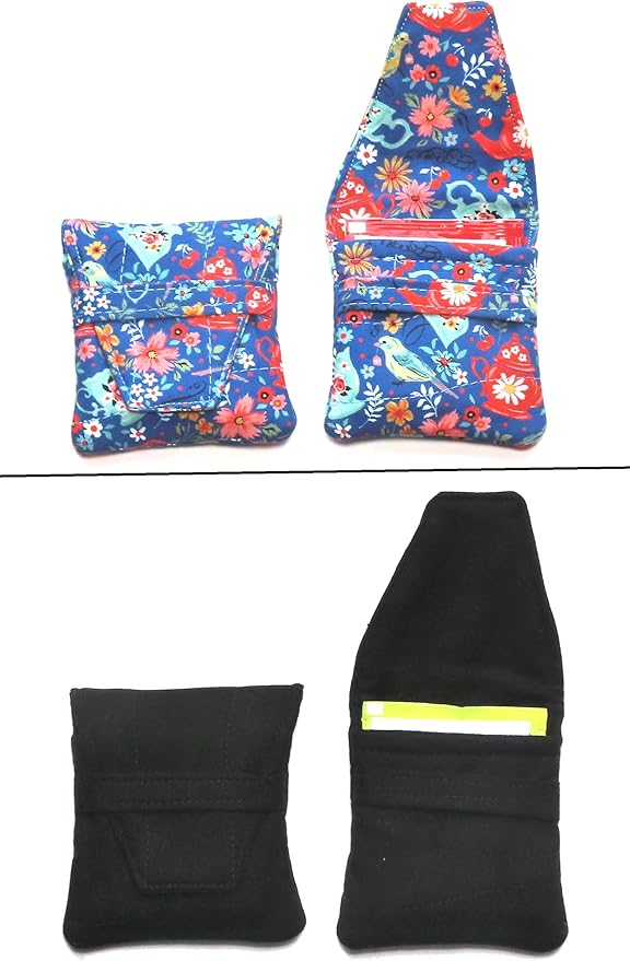 Small Teabag Shaped Tea Bag Wallet, Choice of More Than 12 Fabric Designs, Quilted, Handcrafted, Nothing Falls Out, Secure Hold: Choose from Tea Cups, Honey Bees, Macarons, To Go Cups and More