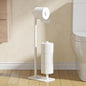 Kitsure Toilet Paper Holder Free Standing - Large Capacity Toilet Paper Holder for 4 Rolls, Rustproof Toilet Paper Stand with Non-Slip Stable Base, White, Medium