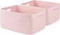 OIAHOMY Storage Basket for Shelves, Closet Cube Storage Bins Baskets for Clothes Blanket Towels, Baby Nursery, Toy Baskets Box, Woven Rope Basket, 15.75 * 11.81 * 7.09 IN, 2 Packs Mixed Pink