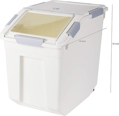 EonTone [2-Pack] 30 lbs Flour Storage Container, 25L Airtight Food Bin with Wheels BPA-Free