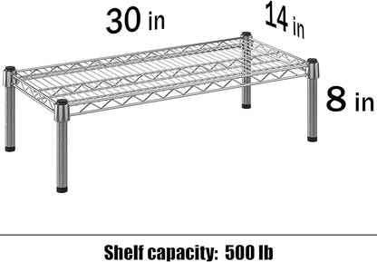 14" Deep x 30" Wide x 8" Height 1-Tier Wire Shelving Kit | NSF Commercial Storage Rack Unit