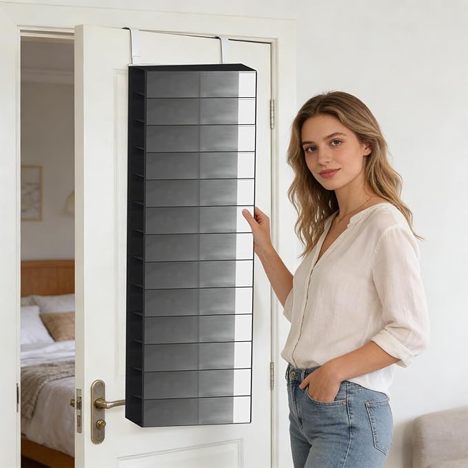 Over The Door Shoe Organizer - 26 Pockets | Space-Saving Foldable Shoe Rack With 26 Pockets, Hangable Door Hanger For Boots, High Heels & Shoes, Ideal For Entryway, Closet, Bedroom & Home Organization