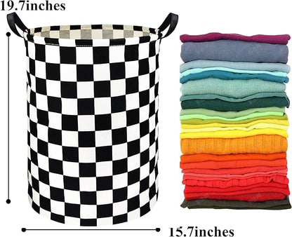 Boys Laundry Basket hamper Kids Hamper Car Toy Organizer Bins for Room Decor,Gift Basket for Bedroom(Racing Flag)