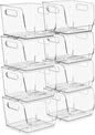 Sorbus Stackable Storage Bins Open Front, Clear Stackable Storage Bins, Pantry Bins for Storage and Organization, Acrylic Stackable Bins for Kitchen, Clear Pantry Organizer Bins (Small Square 8 Pack)