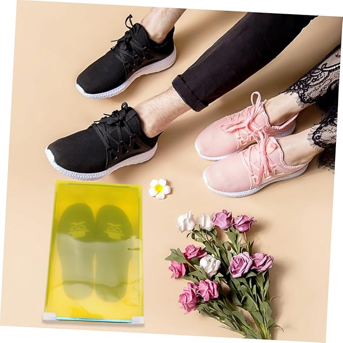 MAGICLULU 5pcs Stackable Dustproof Shoe Box Lids Plastic Shoe Storage Organizer Space Saver for Women Men