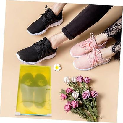 MAGICLULU 5pcs Stackable Dustproof Shoe Box Lids Plastic Shoe Storage Organizer Space Saver for Women Men