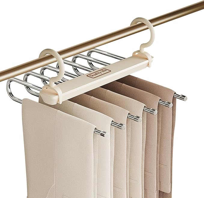 Ergocar Pants Hanger, Saving Space -Saving Metal Wardrobe Storage, Clothes Pants and Hanger, Multi -Function Scarf Storage and Storage Pants Jeans