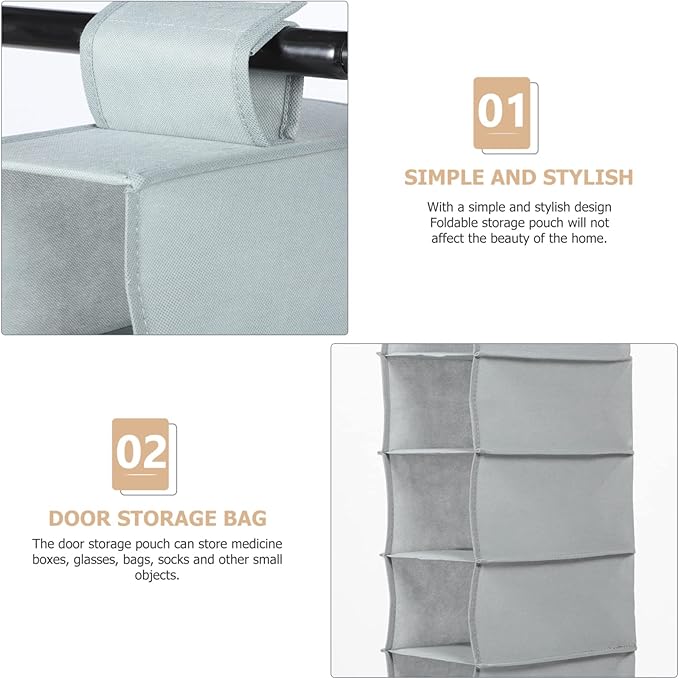 Happyyami Multi Function Hanging Storage Bag Portable Ten Layer Closet Organizer for Shoes Foldable Design Household Pocket Pouch for Items Space Saving