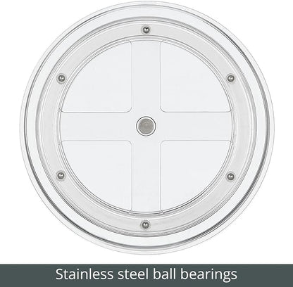 mDesign Lazy Susan Turntable Plastic Spinner for Kitchen/Bathroom, Pantry, Fridge, Cupboards, or Counter Organizing, Fully Rotating Organizer for Food, 9" Round - Lumiere Collection - Clear