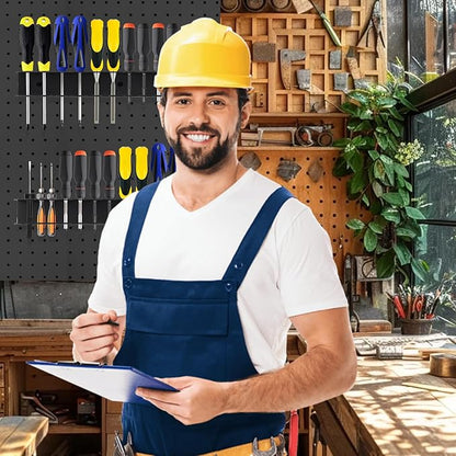 2 Pcs Screwdriver Plier Organizer Wall Mount, Screwdriver Rack, Metal Plier Holder Utility Tool Holder Organizers and Storage Rack for Garage Workshop Workbench Tool Chest Cart