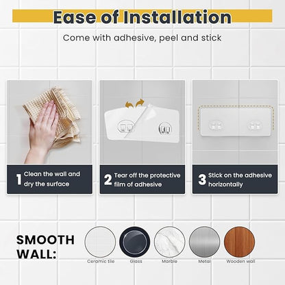 OMAIRA 3-Pack Shower Caddy with Soap Holder, Adhesive Rustproof No-drill Strudy Loading Inside Shower Organizer Shelves Rack Storage Bathroom Organization for Smooth Wall Glass Tile, Sliver (Large)