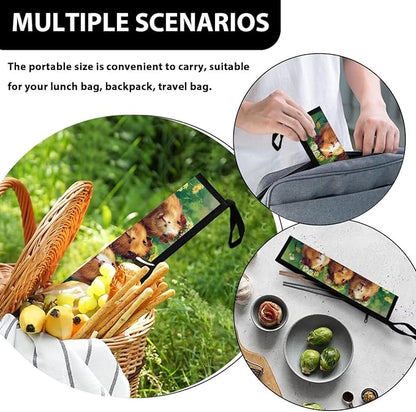Guniea Pig Cutlery Flatware Organziers for Straw Spoon Fork Chopsticks Utensil Holder Travel Tableware Carrying Bag Reusable Portable Storage Case