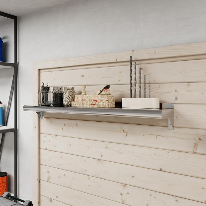 AmGood 6 in. x 36 in. Stainless Steel Wall Shelf | NSF | Metal Shelving | Garage, Laundry, Storage, Utility Room | Restaurant, Commercial Kitchen