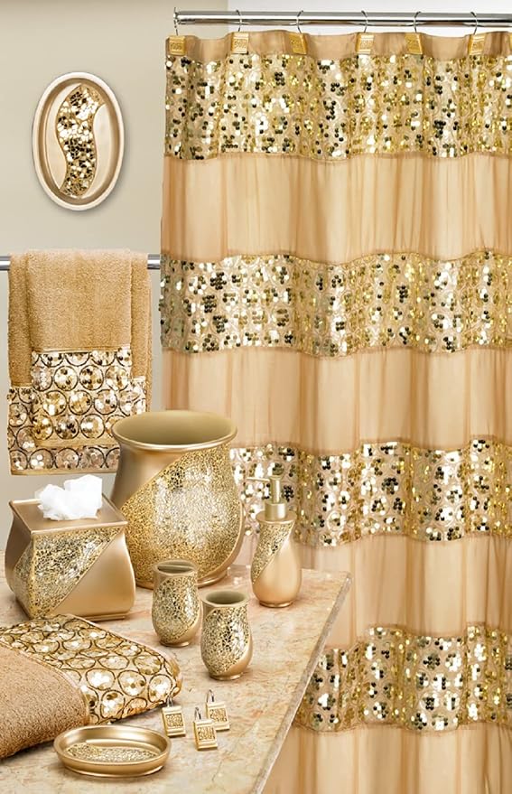 Zahari Home Sinatra Soap Dish Unique Design Bling Glass Mosaic Décor Soap Bar Holder, Champagne