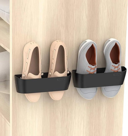 for Wall Mounted Shoes Rack 2Pack with Sticky Hanging Strips, Plastic Shoes Holde...