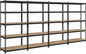 Topeakmart 4PCS 5-Tier Utility Shelves, Metal Storage Shelves Garage Shelving Unit Adjustable Garage Storage Shelves Storage Racks Heavy Duty Shed Shelving- Black, 35.5 x 17.5 x 72 Inch