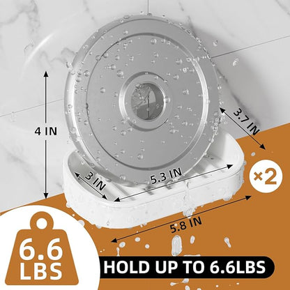 LEVERLOC Soap Holder Suction Cup for Shower, 2 Pack Bar Soap Dish Holder for Shower Wall Mounted NO-Drilling, Plastic Self Draining Removable Vacuum Suction for Bathroom Bathtub Sink