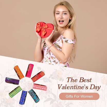 24 Pcs Lipstick Holder Case with Mirror, Lip stick Storage Case Mini Portable Floral Jewelry Holders Box Cosmetic Makeup Travel Cases for Purse, Party favor, Return Gifts (Multicolors)