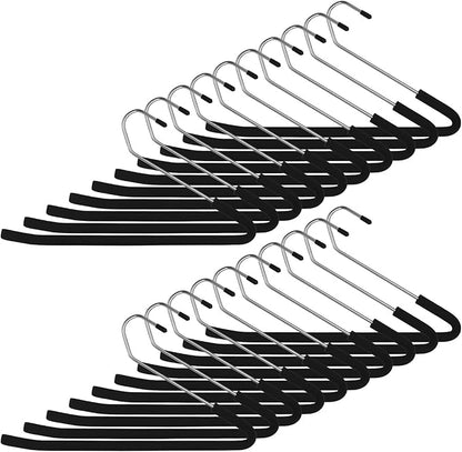 20 Pcs Blanket Hangers - Heavy Duty Metal Non-Slip Sponge Padded Hangers with Dipped Surface, Z-Shaped Space-Saving Closet Organizer for Sleeping Bag, Comforters, Blankets and Towels