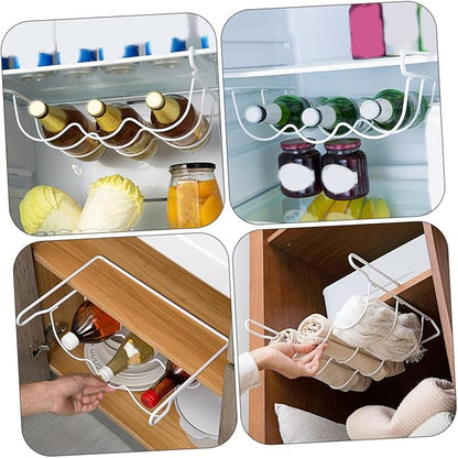 Elegant Refrigerator Storage Rack Wine Bottle Display Beer Can Organizer Versatile Beverage Holder