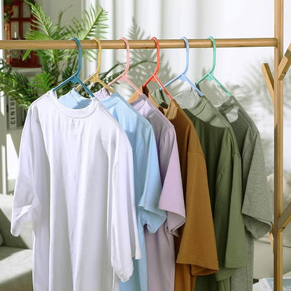 Jetec 120 Pcs Plastic Clothes Hangers Bulk Heavy Duty Hangers with Hooks Durable, Space Saving Thick Closet Hangers Coat Hanger for Clothing Adult Shirts Pants Dresses(Morandi)