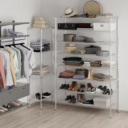 21" Deep x 54" Wide x 86" Height Wire Shelving Kit | 8-Tier | NSF Commercial Storage Rack Unit