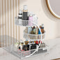 AMANKA 3-Tier Metal Cosmetic Organizer,Cosmetic storage rack for vanity tables,Multipurpose Metal Bathroom Organizers and Storage, Use Countertop Organizer for perfume/makeup/Vegetables (WHITE 1)