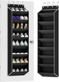 KYEVIS Over The Door Shoe Organizer Storage Fit 16-24 Pairs Hanging Shoe Rack Organiser for Closet Door, Deep Pocket Shoe Holder for Sneakers,Boots Storage(1 Pack Black)
