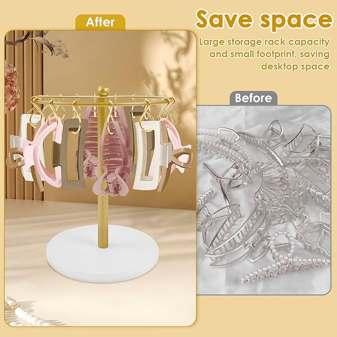 Claw Clip Holder Metal Hair Clip Organiser Space Saving Hair Accessories Display Stand Reusable Large Capacity Claw Clip Storage Rack for Living Room, Shop, Bedroom Vanity Table Beside Table