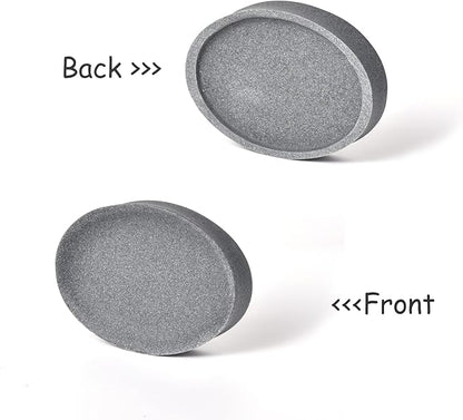 IMEEA Oval Resin Soap Dish for Bathroom Sink Stone-Look Soap Tray Holder for Bar Soap, Sponge or Shampoo Bar (Grey)