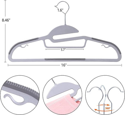 ZENY Hangers 50 Pack - Heavy Duty Hangers for Coats, Pants & Dress - Non Slip Suit Hangers for Closet - 360°Swivel Hook，Space Saving