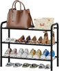 viewcare Shoe Rack for Closet, 3-Tier Small Shoe Rack for Entryway & Garage, Sturdy Metal Construction, Shoe Organizer Holds 6-9 Pairs