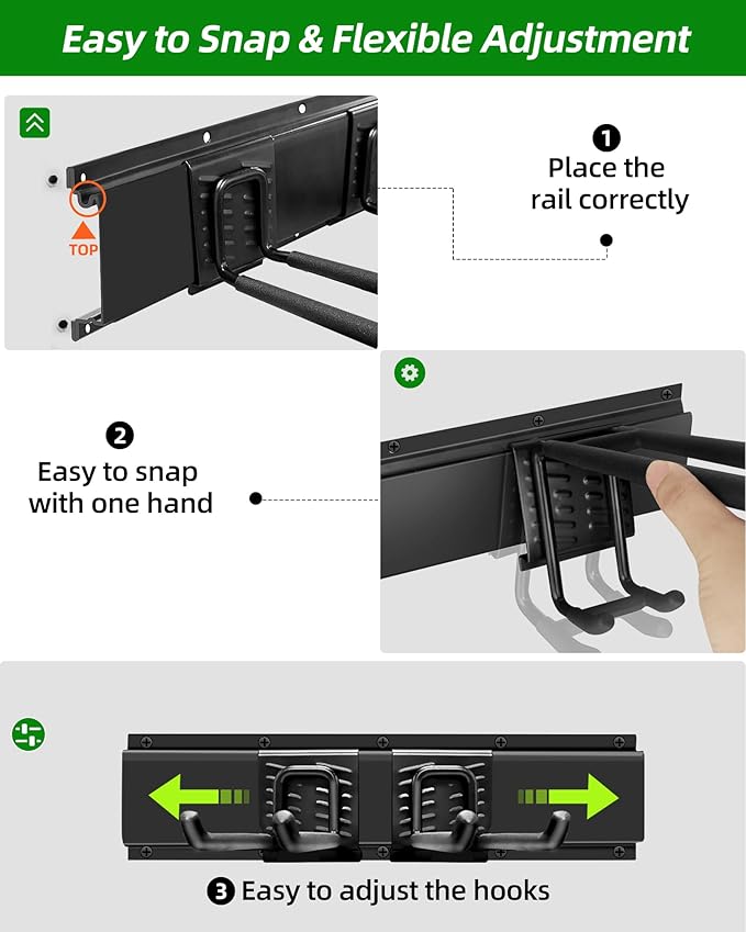 PIYILO 64 inches Garage Tool Organizer Wall Mount, Garden Tool Organizer Rack Heavy Duty, Hanging Storage Organization Racks Holder with 10 Hooks, for Lawn Tools, Shovel, Shed