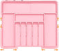 Spaclear Silverware Organizer Expandable Kitchen Utensil Drawer Organizer Large BPA Free Adjustable Cutlery Silverware Tray for Spoons Forks Knives Storage Divider for Kitchen Flatware 6-9 Slots Pink