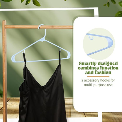 Jetec 120 Pcs Plastic Clothes Hangers Bulk Heavy Duty Hangers with Hooks Durable, Space Saving Thick Closet Hangers Coat Hanger for Clothing Adult Shirts Pants Dresses(Morandi)