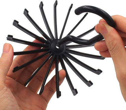 3 Pack Twirl Ties Rack Closet Organizer Tie Hanger Hook Headband Holder (Black)