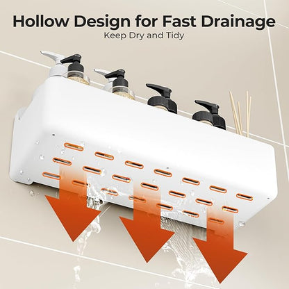Orimade Shower Caddy 3-Pack, No-Drill Adhesive Shelves for Bathroom, Rustproof ABS Storage Organizer Set, White
