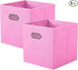 ShellKingdom Storage Bins, Foldable Fabric Storage Cubes And Cloth Storage Organizer Drawer with Metal Handle For Closet And Toys Storage, 11 X 10.5 X 10.5 INCH, 2 Pack (Pink)