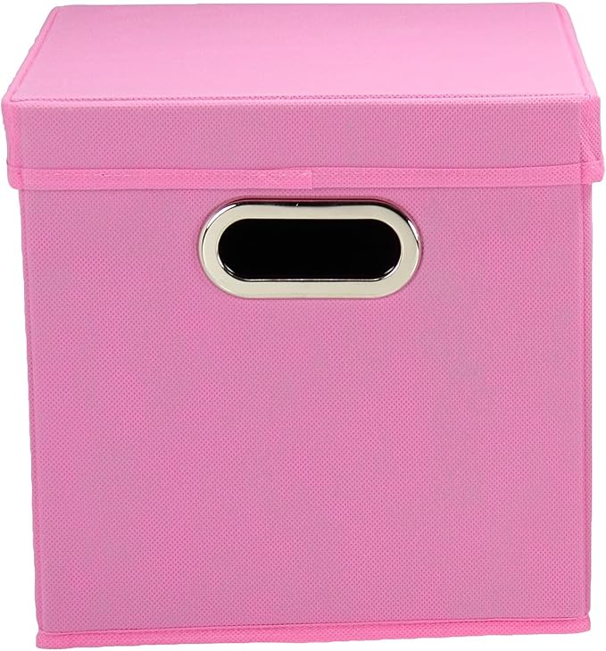 Household Essentials Cube Set with Lids, Pink, 2-Pack