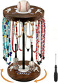 Baseball Drip Holder & Championship Ring Display - Baseball Jewelry Stand for Men with 18 Hooks, 360°Rotating Baseball Necklace and Ring Holder, Perfect Gifts for Baseball Players and Lovers