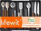 Lifewit Utensil Organizer for Kitchen Drawers, Expandable Cooking Utensil Tray, Adjustable Cutlery Silverware Flatware Holder, Plastic Spatula Tools Storage Divider, 16- 28 x 18.5", Black