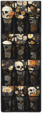 Skull Flowers 12-Pocket Over Door Hanging Shelves - Adjustable Compartments for Spices, Snacks, Cosmetics - Easy No-Tools Assembly