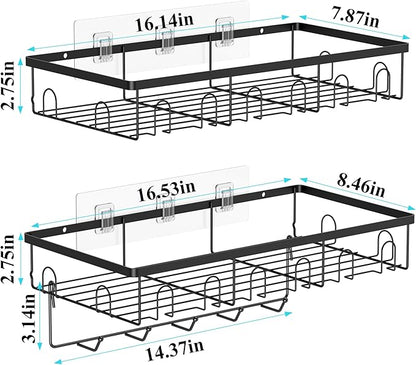 HuggieGems Metal Hat Organizer for Wall, Adhesive or Drill, Hat Rack Storage for Baseball Caps, 2 Ways of Installation, 2 Pack, Black