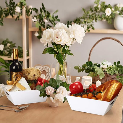 Amyhill 12 PCS Baskets for Gifts Empty Baskets Bulk with Handle Cardboard Market Tray for Mother's Day Wedding Birthday Party DIY Wrapping Gift